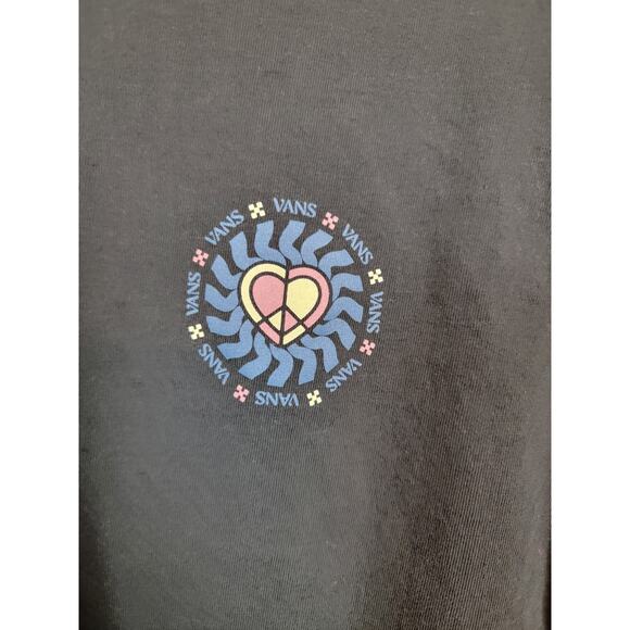 Vans Long Sleeve T-shirt Size Medium Crew Neck Checkered Print - Picture 2 of 6